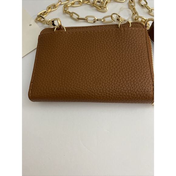 Anne Klein Zip Around Wallet On A Chain, Brown With Gold Accents, NWT - Picture 4 of 5